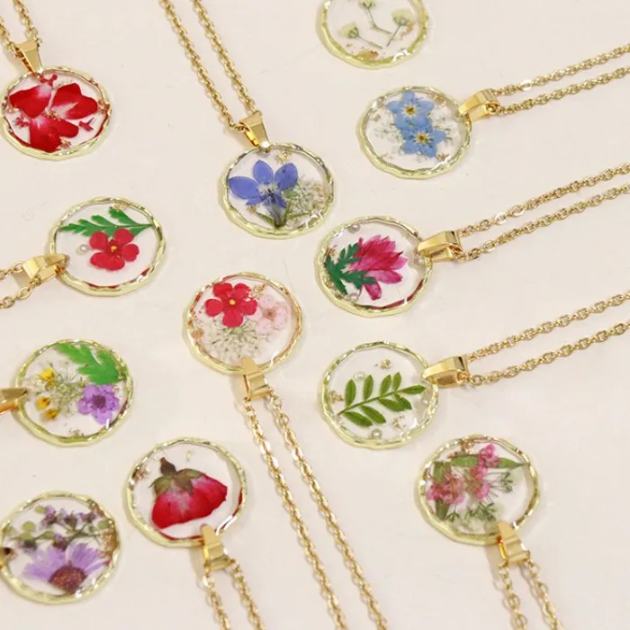 Authentic Botanical Essence Pressed Flower Resin Talisman