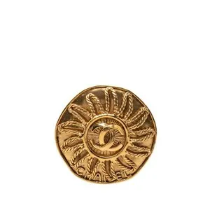 Authentic The Golden Solar Crest Vintage Chanel Brooch