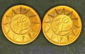 Authentic Celestial Radiance: Vintage Sun Dial Golden Orbs