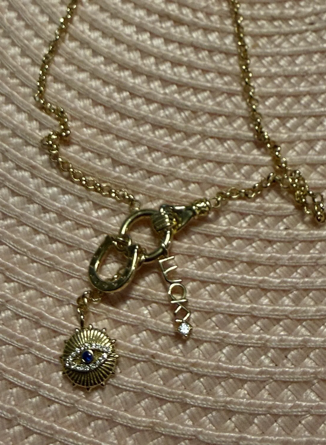 Authentic Lucky Charm of Prosperity: Vintage Horse Shoe on 16" Gold Plated Chain