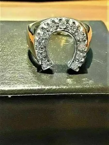 Authentic The Golden Horseshoe Moissanite Talisman Ring
