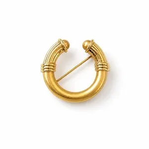 Authentic Monet Brooch Pin Gold Plated Horseshoe Shape Vintage Designer Jewelry
