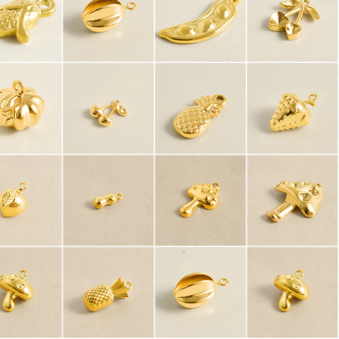 Authentic The Harvest of Abundance: 18K Gold Plated Botanical Charms