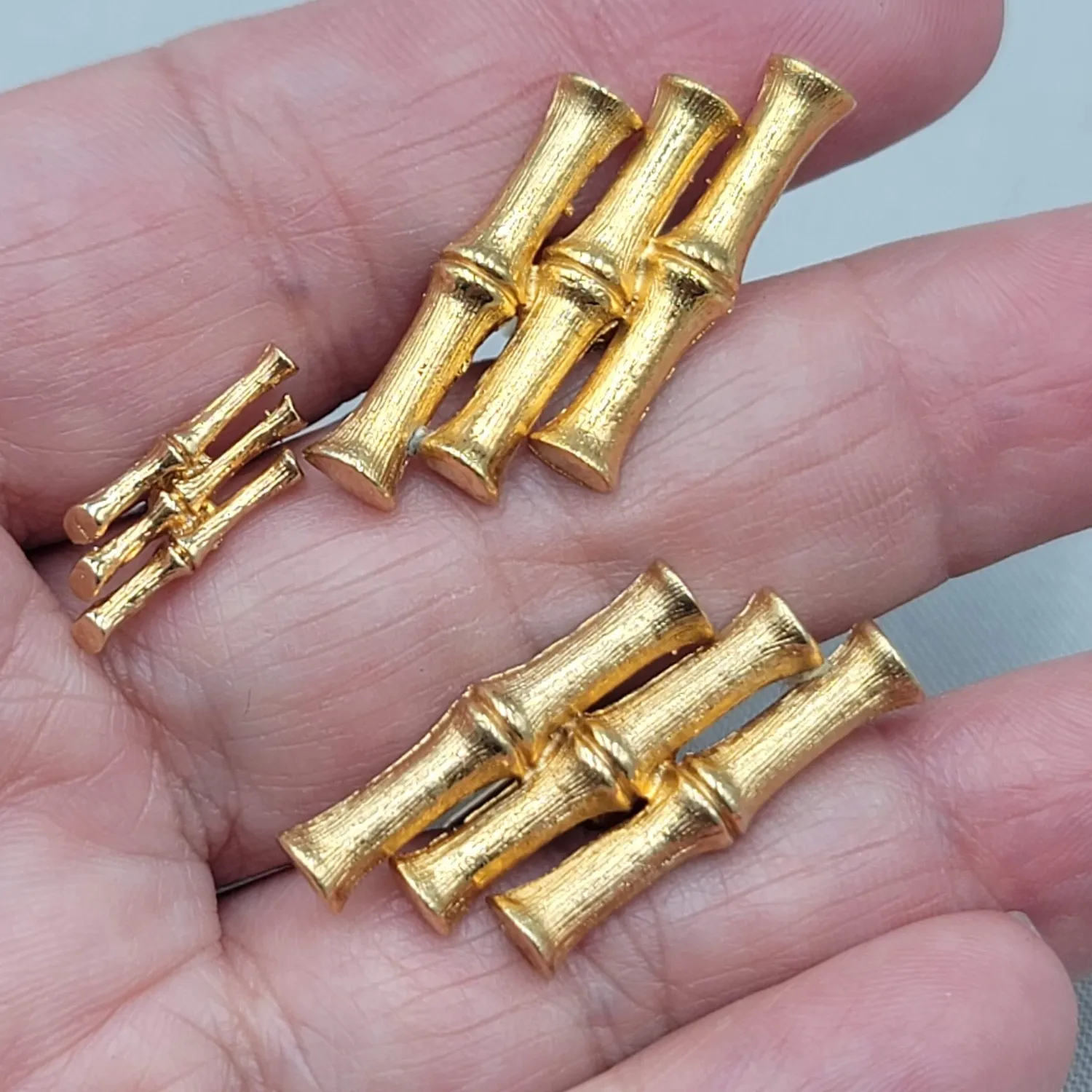 Authentic Mystic Bamboo Cuff Links and Tie Tack Set - Enchanted Protection and Good Fortune