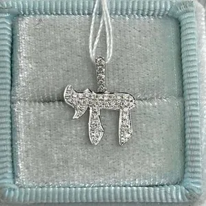 Authentic Celestial Chai Amulet – 1.2 Ct Lab‑Created Diamond in 14K White‑Gold Radiance
