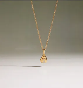 Authentic Ladybug CZ Necklace 18K Gold Plated Ladybug Charm Pendant