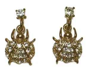 Authentic The Gilded Scarab Guardians: Sparkling Crystal Ladybug Talisman Earrings