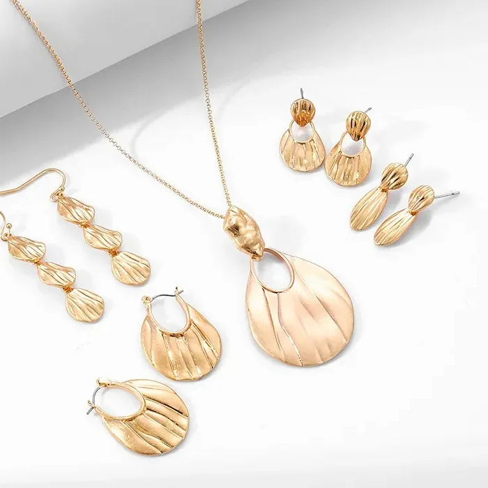Authentic The Gilded Oracle: Antique Gold Hammered Pleated Metal Talisman Collection