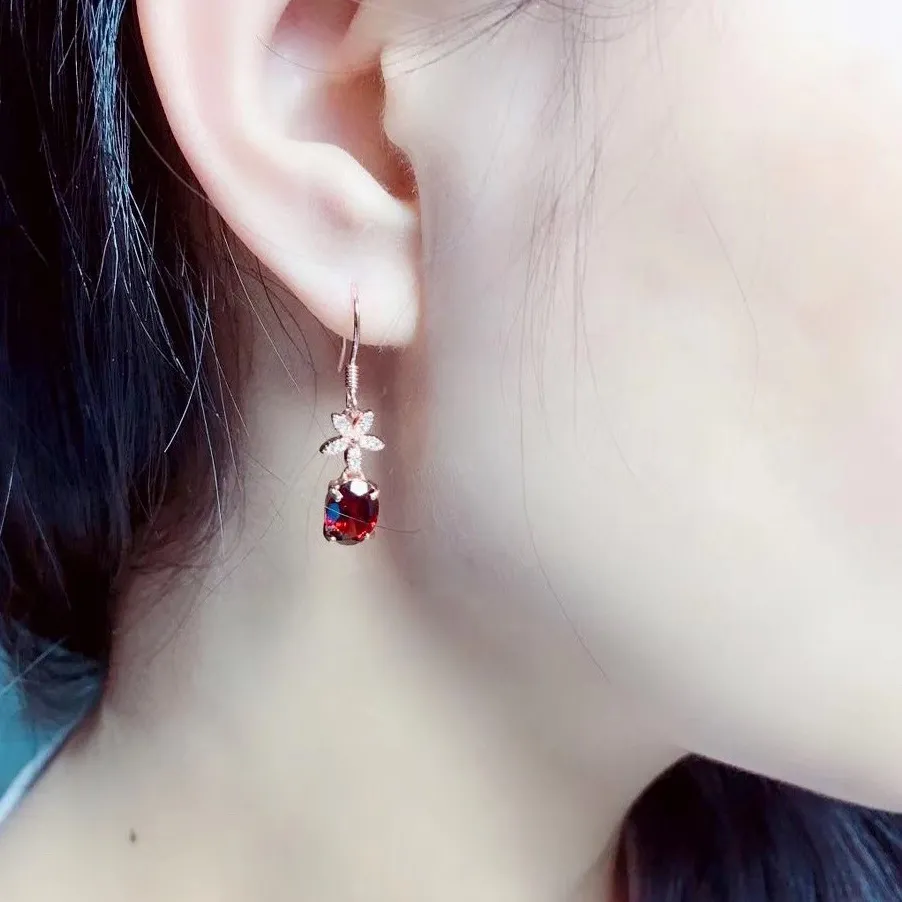 Authentic The Crimson Bloom of Abundance: 18k Rose Gold Pomegranate Talisman Earrings