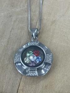 Authentic The Celestial Blossom Spinner Amulet in 18K White Gold Plating