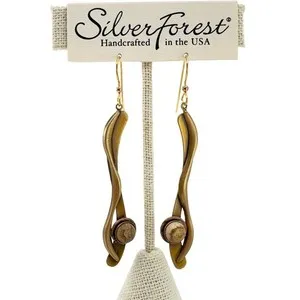 Authentic Enchanted Silver Forest Jasper Dangles – 18K Gold-Plated Guardians