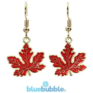 Authentic Golden Foliage of the Eternal Autumn Dangle Earrings