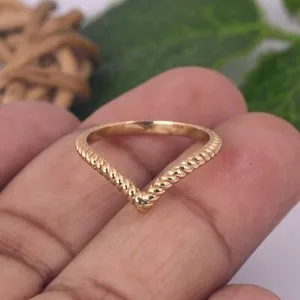 Authentic The Golden Chevron Wishbone Ring
