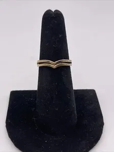 Authentic 14K Yellow Gold Plated Princess Wishbone Style Ring Band Size 5.5