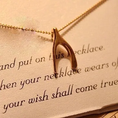 Authentic Wishbone 24K Gold Plated Necklace