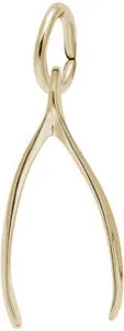Authentic Wishbone Charm by Rembrandt 10K or 14K Gold or Sterling Silver