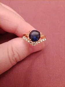 Authentic The Azure Horizon Wishbone Ring in Radiant Gold