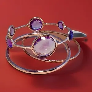 Authentic Amethyst Celestial Bangle: A Symphony of Rose Gold and Intuition