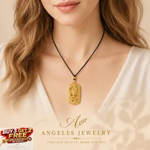 Authentic Power Dragon Pendant Necklace 18K Gold Plated Black Cord Lucky Amulet Charm