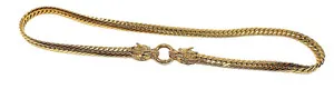 Authentic APORRO dual Dragon Snake Link Gold Plated vintage necklace 20" long