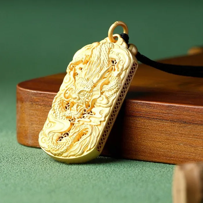 Authentic Celestial Dragon Sovereign 18K Gold-Plated Talisman