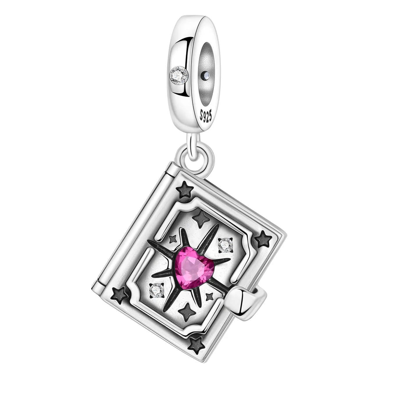 Authentic Orstarry 925 Sterling Silver Switchable Book Pendant Beads Original Pendants Bracelet Jewelry Diy
