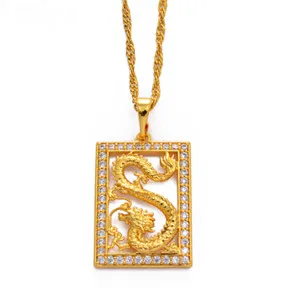 Authentic Mystic Dragon's Embrace - 18K Gold-Plated Cubic Zirconia Mascot Necklace