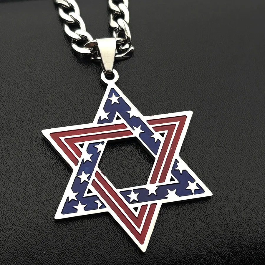 Authentic Radiant Shield Of David Enamel Gold- Plated Talismanic Necklace