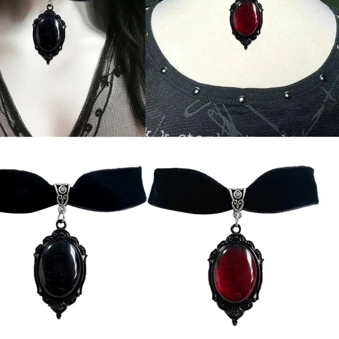Authentic The Velvet Veil Embossed Talisman Choker