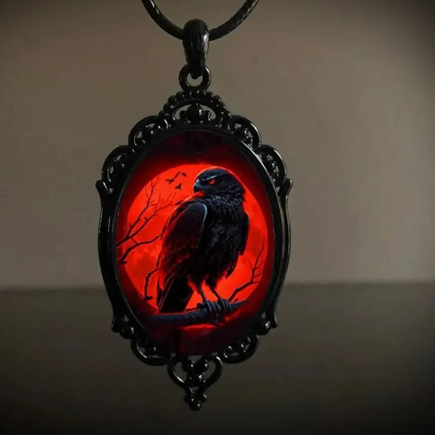 Authentic Moonlit Guardian: Owl Cameo Choker of Protection