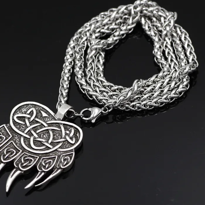 Authentic Viking Bear Paw Amulet Necklace: Strength, Friendship, and Sacred Protection