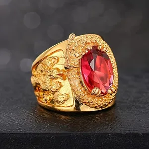 Authentic Gold Plated Dragon Men's Ring
