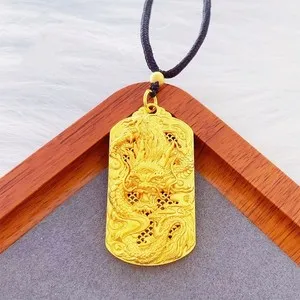 Authentic Celestial Dragon Sovereign Pendant - 18K Gold Plated Talisman of Prosperity and Vitality