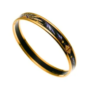 Authentic The Celestial Indian Pattern Gold-Plated Bangle of Hermes