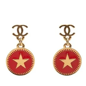 Authentic Celestial Constellation: Gold-Plated Enamel Star Talisman Earrings