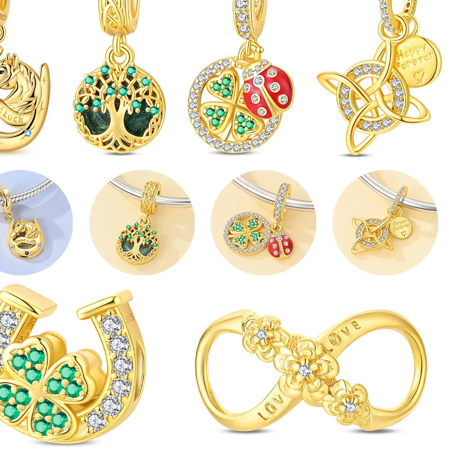 Authentic The Quadfold Fortune Talisman: Horse, Horseshoe, Clover, and Ladybug Charm