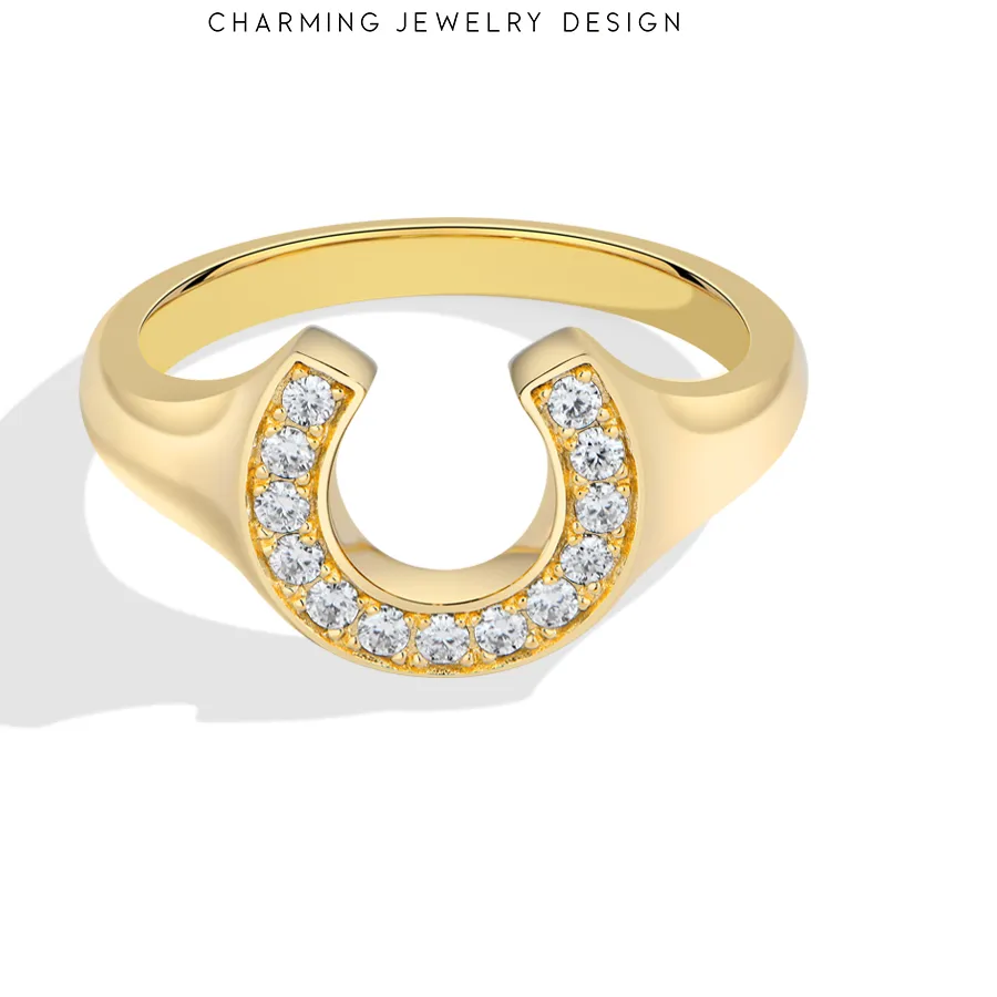 Authentic The Horseshoe of Fortune Moissanite Ring in S925