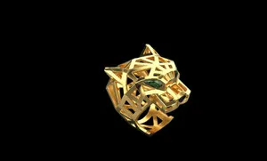 Authentic The Obsidian Sovereign: Panther Totem Gold-Plated Amulet