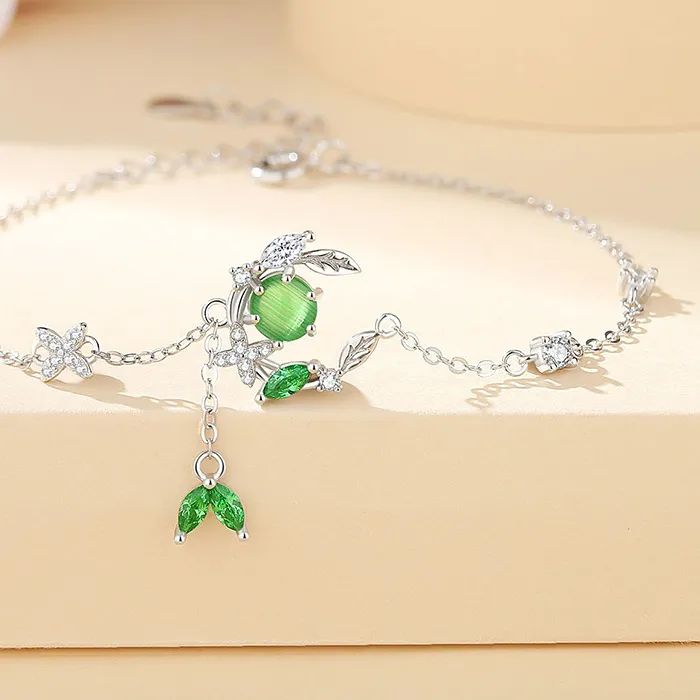 Authentic The Verdant Canopy Ensemble: Sylvan Ivy Leaf Talisman Set in 925 Sterling Silver