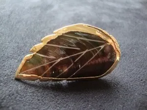 Authentic The Gilded Leaf: Carved Seashell Scarf Clip of Abundance