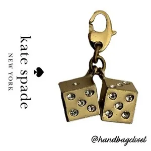 Authentic KATE SPADE 12 KT Gold Plated Dice Charm (No Bracelet)