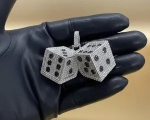 Authentic The High Roller Talisman: 2.8 Carat Moissanite Dice Charm in Radiant 14K White Gold