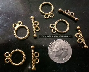 Authentic The Alchemical Confluence: 14K Gold-Plated Sacred Geometry Rope Toggle Clasps