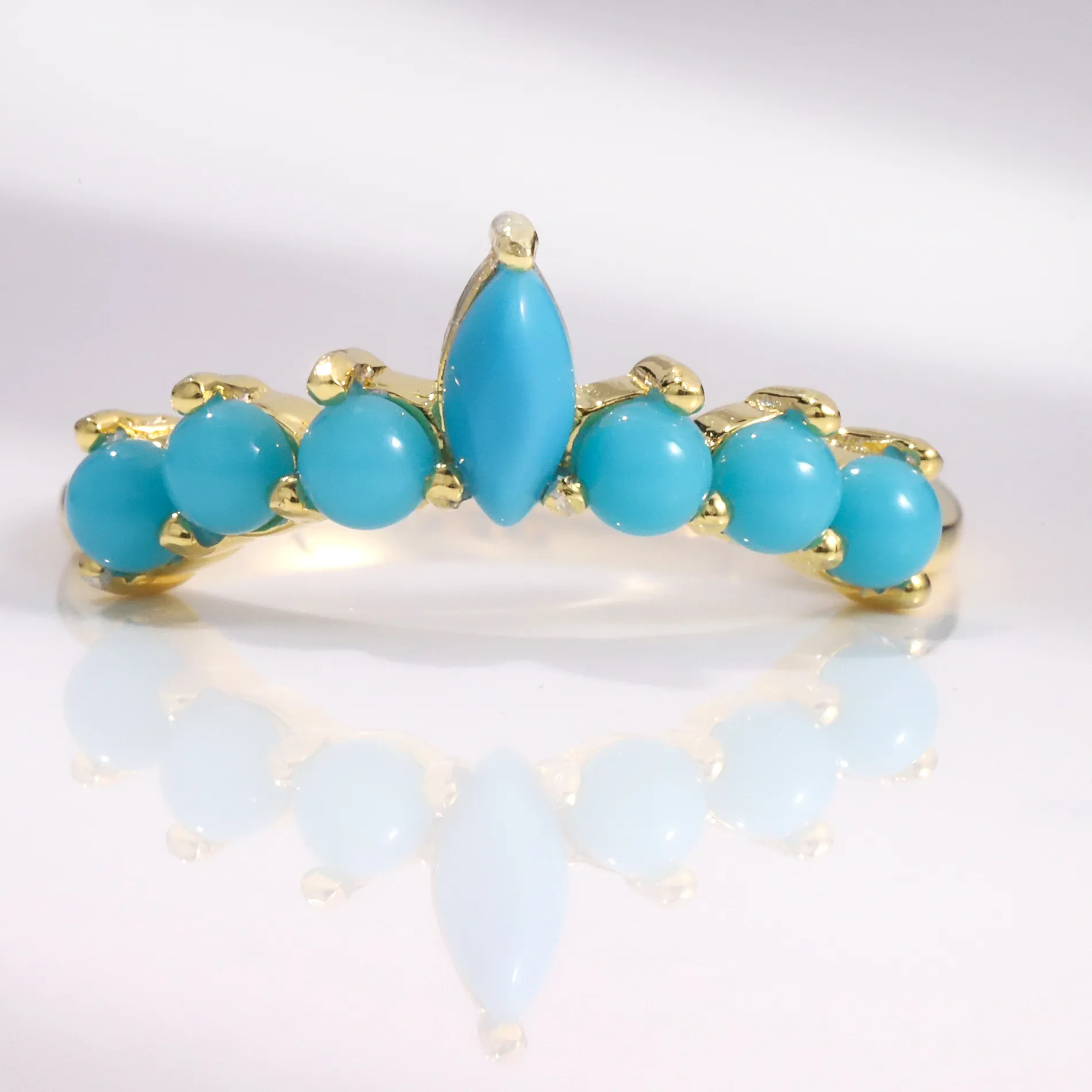 Authentic The Sovereign Turquoise Crown Ring