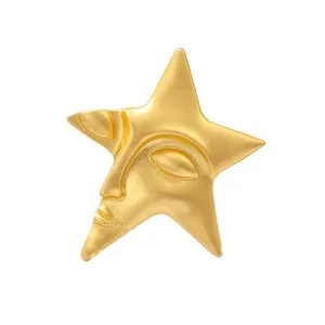 Authentic Celestial Visage Gold-Plated Talismanic Brooch
