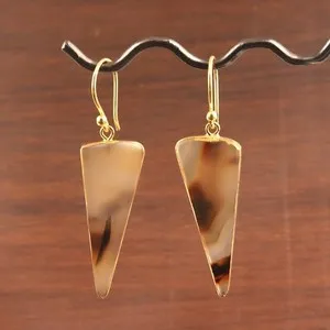 Authentic Whispers of the Earth: Agate & Gold Amulet Earrings