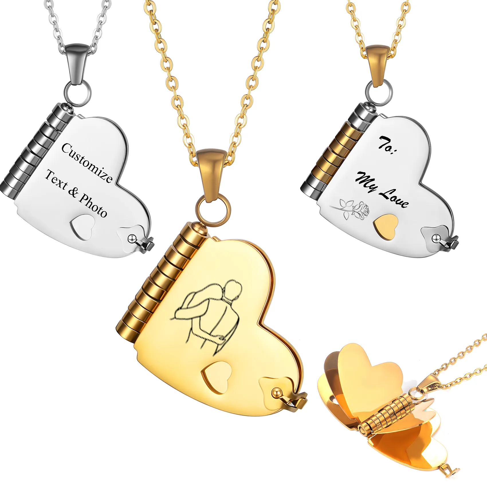 Authentic The Grimoire Of The Heart A Personalized Gold- Plated Book Pendant