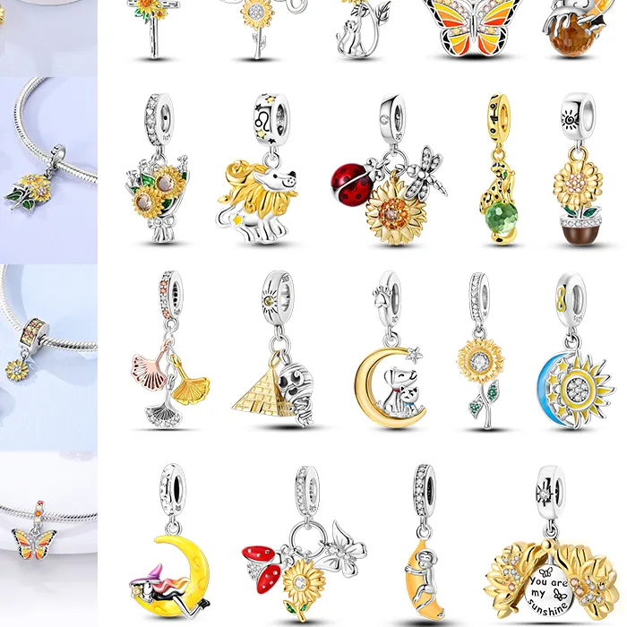 Authentic Celestial Sunflower-Moon Butterfly Amulet – Leo Zodiac Enchantment in Sterling Silver