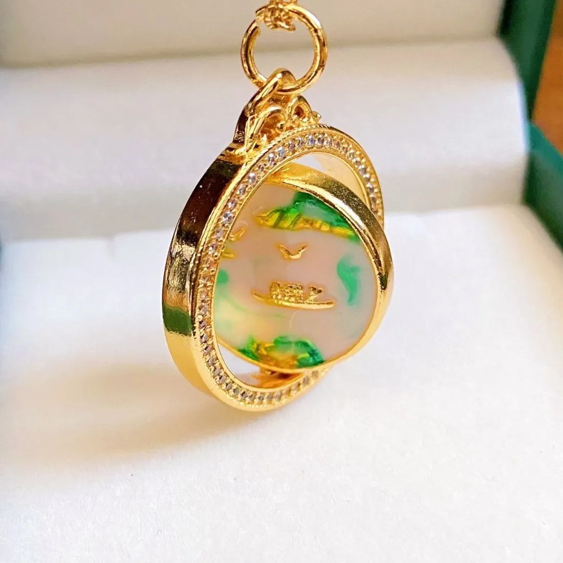 Authentic The Enchanted Landscape A Chinese Gold- Plated Amulet For Spiritual Journeying