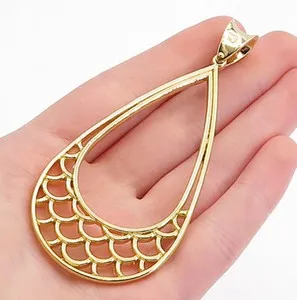 Authentic The Golden Tear of Ethereal Grace Open Teardrop Pendant